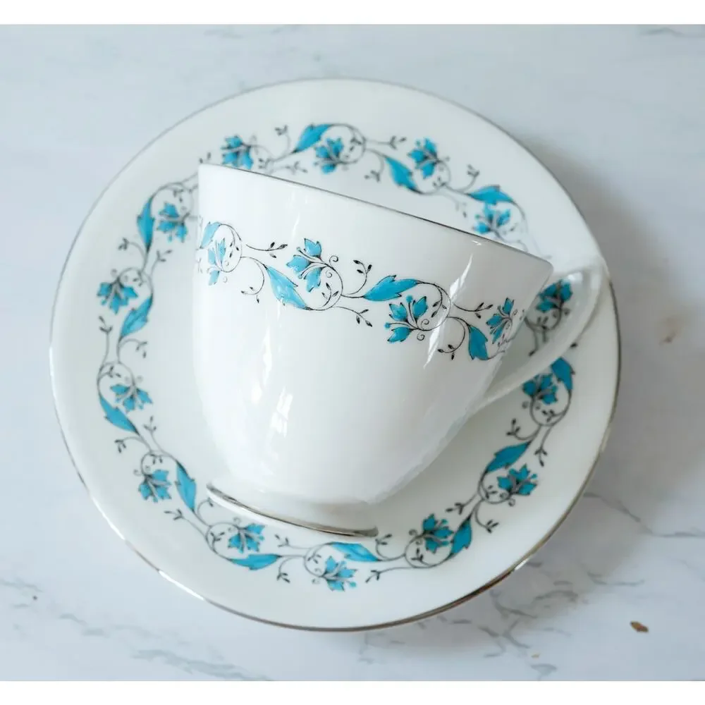 VTG 1950s Royal Albert Harmony Floral Teacup Set Cottage English Countryside MCM